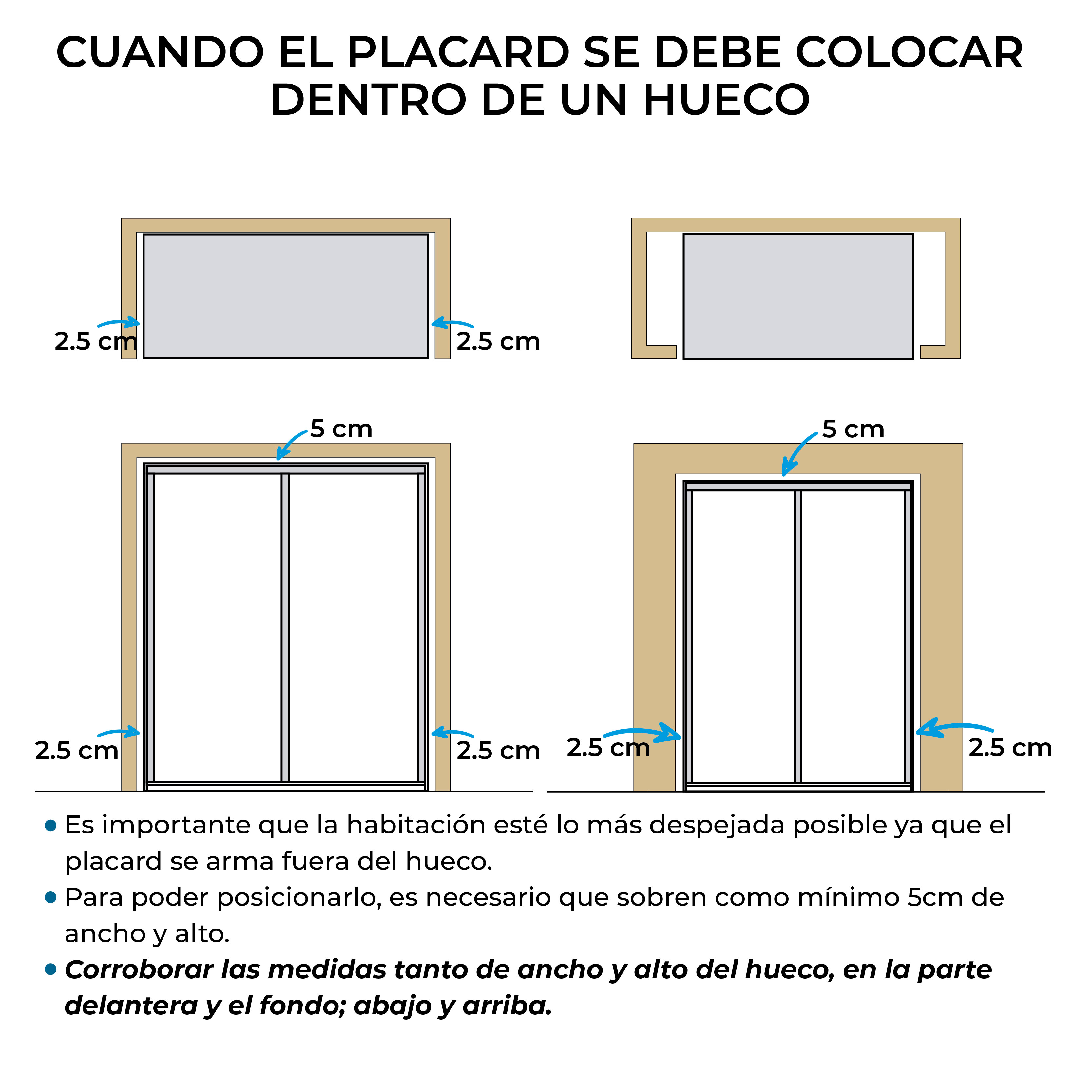 Medidas para instalaci&oacute;n - Randy Muebles
